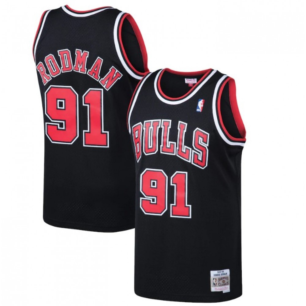 Men's Chicago Bulls Dennis Rodman #91 Throwback Black 97-98 Hardwood Classics Swingman Jersey-Pro Kit Vault | Brand New 26/27 Sports Jerseys